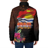 Kiribati Flag and Fireworks Padded Jacket First Place Welcome the New Year LT03 - Polynesian Pride