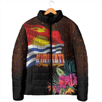 Kiribati Flag and Fireworks Padded Jacket First Place Welcome the New Year LT03 - Polynesian Pride