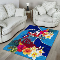 Personalised Haiti 220th Anniversary Independence Day Area Rug Ayiti Flower with Polynesian Pattern LT03 - Polynesian Pride