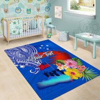 Personalised Samoa 62nd Anniversary Independence Day Area Rug Samoan Tribal Flag Style LT03 - Polynesian Pride