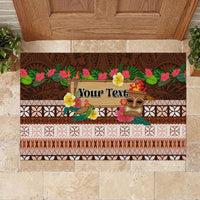 Pasifika Festival Auckland Rubber Doormat Polynesian Tribal with Pacific Pattern Brown Color
