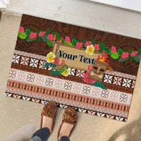 Pasifika Festival Auckland Rubber Doormat Polynesian Tribal with Pacific Pattern Brown Color