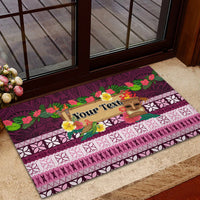 Pasifika Festival Auckland Rubber Doormat Polynesian Tribal with Pacific Pattern Pink Color
