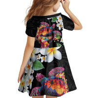 Hawaiian Lei Day Family Matching Off Shoulder Maxi Dress and Hawaiian Shirt Plumeria and Turtle with Polynesian Tribal Pattern LT03 - Polynesian Pride