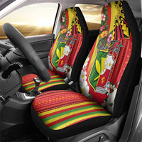 Personalised Hawaii and Philippines Together Car Seat Cover The Emblems with Cultural Symbols Green-Yellow-Red Tricolor LT03 - Polynesian Pride