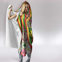 Personalised Hawaii and Philippines Together Hooded Blanket The Emblems with Cultural Symbols Green-Yellow-Red Tricolor LT03 - Polynesian Pride