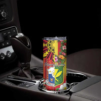 Personalised Hawaii and Philippines Together Skinny Tumbler The Emblems with Cultural Symbols Tricolor LT03 - Polynesian Pride