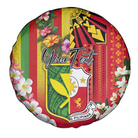 Personalised Hawaii and Philippines Together Spare Tire Cover The Emblems with Cultural Symbols Green-Yellow-Red Tricolor LT03 - Polynesian Pride