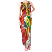Personalised Hawaii and Philippines Together Tank Maxi Dress The Emblems with Cultural Symbols Green-Yellow-Red Tricolor LT03 Women Art - Polynesian Pride