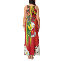 Personalised Hawaii and Philippines Together Tank Maxi Dress The Emblems with Cultural Symbols Green-Yellow-Red Tricolor LT03 - Polynesian Pride