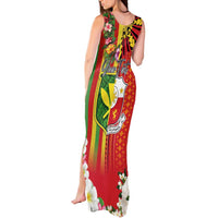 Personalised Hawaii and Philippines Together Tank Maxi Dress The Emblems with Cultural Symbols Green-Yellow-Red Tricolor LT03 - Polynesian Pride