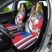 Personalised Hawaii and Philippines Together Car Seat Cover The Emblems with Cultural Symbols Blue-White-Red Tricolor LT03 - Polynesian Pride