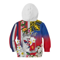 Personalised Hawaii and Philippines Together Kid Hoodie The Emblems with Cultural Symbols Blue-White-Red Tricolor LT03 - Polynesian Pride