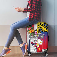 Personalised Hawaii and Philippines Together Luggage Cover The Emblems with Cultural Symbols Blue-White-Red Tricolor LT03 - Polynesian Pride