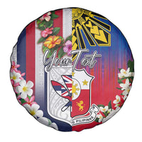 Personalised Hawaii and Philippines Together Spare Tire Cover The Emblems with Cultural Symbols Blue-White-Red Tricolor LT03 - Polynesian Pride
