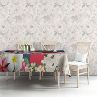 Personalised Hawaii and Philippines Together Tablecloth The Emblems with Cultural Symbols Blue-White-Red Tricolor