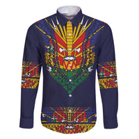 Haiti Flag Traditional Dashiki Family Matching Off Shoulder Short Dress and Hawaiian Shirt Black Color LT03 Dad's Shirt - Long Sleeve Black - Polynesian Pride