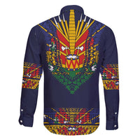 Haiti Flag Traditional Dashiki Family Matching Off Shoulder Short Dress and Hawaiian Shirt Black Color LT03 - Polynesian Pride