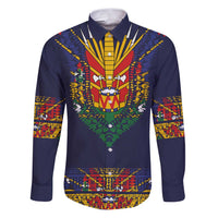 Haiti Flag Traditional Dashiki Family Matching Puletasi and Hawaiian Shirt Black Color LT03 Dad's Shirt - Long Sleeve Black - Polynesian Pride
