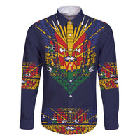 Haiti Flag Traditional Dashiki Family Matching Short Sleeve Bodycon Dress and Hawaiian Shirt Black Color LT03 Dad's Shirt - Long Sleeve Black - Polynesian Pride