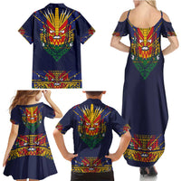 Haiti Flag Traditional Dashiki Family Matching Summer Maxi Dress and Hawaiian Shirt Black Color LT03 - Polynesian Pride