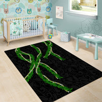 Hawaii Maile Lei Area Rug Aloha Black Color