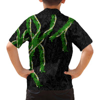 Hawaii Maile Lei Family Matching Puletasi and Hawaiian Shirt Aloha Black Color LT03 - Polynesian Pride