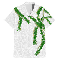 Hawaii Maile Lei Family Matching Mermaid Dress and Hawaiian Shirt Aloha White Color LT03 Dad's Shirt - Short Sleeve White - Polynesian Pride