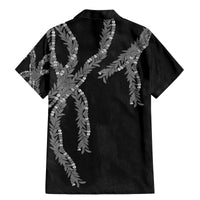 Hawaii Maile Lei Family Matching Mermaid Dress and Hawaiian Shirt Aloha Grayscale Color LT03 - Polynesian Pride