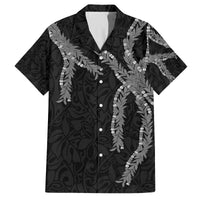 Hawaii Maile Lei Family Matching Puletasi and Hawaiian Shirt Aloha Grayscale Color LT03 Dad's Shirt - Short Sleeve Grayscale - Polynesian Pride