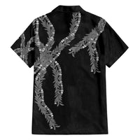 Hawaii Maile Lei Family Matching Puletasi and Hawaiian Shirt Aloha Grayscale Color LT03 - Polynesian Pride