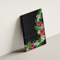 Hawaii Tropical Flowers and Leaves Canvas Wall Art Tapa Pattern Colorful Mode
