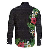 Hawaii Tropical Flowers and Leaves Family Matching Off Shoulder Maxi Dress and Hawaiian Shirt Tapa Pattern Colorful Mode LT03 - Polynesian Pride