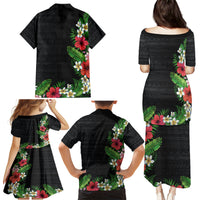 Hawaii Tropical Flowers and Leaves Family Matching Puletasi and Hawaiian Shirt Tapa Pattern Colorful Mode LT03 - Polynesian Pride