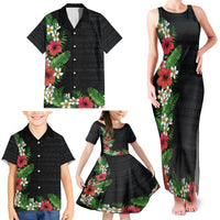 Hawaii Tropical Flowers and Leaves Family Matching Tank Maxi Dress and Hawaiian Shirt Tapa Pattern Colorful Mode LT03 - Polynesian Pride