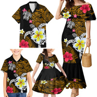 Hawaii Turtle and Tropical Flower Family Matching Mermaid Dress and Hawaiian Shirt Polynesian Pattern LT03 - Polynesian Pride