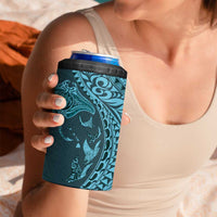 Hawaiian Manta Ray and Polynesian Tribal Tattoo 4 in 1 Can Cooler Tumbler Turquoise Color LT03 - Polynesian Pride