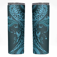 Hawaiian Manta Ray and Polynesian Tribal Tattoo Skinny Tumbler Turquoise Color LT03 Turquoise - Polynesian Pride