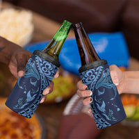 Hawaiian Manta Ray and Polynesian Tribal Tattoo 4 in 1 Can Cooler Tumbler Dark Navy Color LT03 - Polynesian Pride