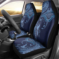 Hawaiian Manta Ray and Polynesian Tribal Tattoo Car Seat Cover Dark Navy Color LT03 - Polynesian Pride
