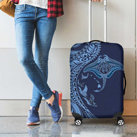 Hawaiian Manta Ray and Polynesian Tribal Tattoo Luggage Cover Dark Navy Color LT03 - Polynesian Pride