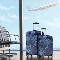 Hawaiian Manta Ray and Polynesian Tribal Tattoo Luggage Cover Dark Navy Color LT03 - Polynesian Pride