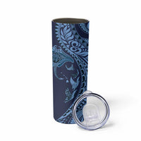 Hawaiian Manta Ray and Polynesian Tribal Tattoo Skinny Tumbler Dark Navy Color LT03 - Polynesian Pride