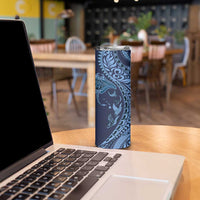 Hawaiian Manta Ray and Polynesian Tribal Tattoo Skinny Tumbler Dark Navy Color LT03 - Polynesian Pride