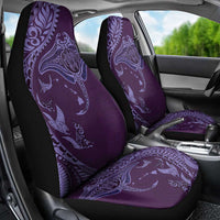 Hawaiian Manta Ray and Polynesian Tribal Tattoo Car Seat Cover Purple Color LT03 - Polynesian Pride