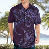 Hawaiian Manta Ray and Polynesian Tribal Tattoo Hawaiian Shirt Purple Color LT03 - Polynesian Pride