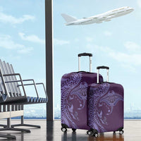 Hawaiian Manta Ray and Polynesian Tribal Tattoo Luggage Cover Purple Color LT03 - Polynesian Pride