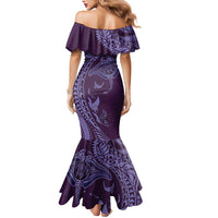 Hawaiian Manta Ray and Polynesian Tribal Tattoo Mermaid Dress Purple Color LT03 - Polynesian Pride