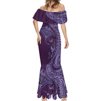 Hawaiian Manta Ray and Polynesian Tribal Tattoo Mermaid Dress Purple Color LT03 - Polynesian Pride