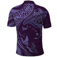 Hawaiian Manta Ray and Polynesian Tribal Tattoo Polo Shirt Purple Color LT03 - Polynesian Pride